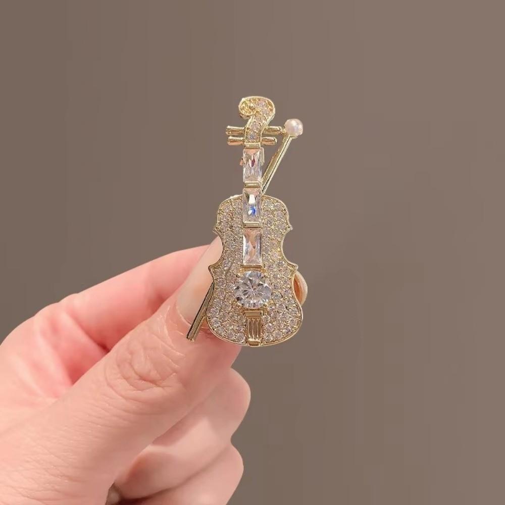 Shinny Crystal Music Accessories Lapel Pin Zinc Zinc Alloy Material Jewelry Decoration For Women