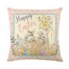 Easter Decor Pillowcases 45X45Cm Linen Pillow Cover Easter Decorations Easter Bunny Eggs Pillowcase Cushion Cover