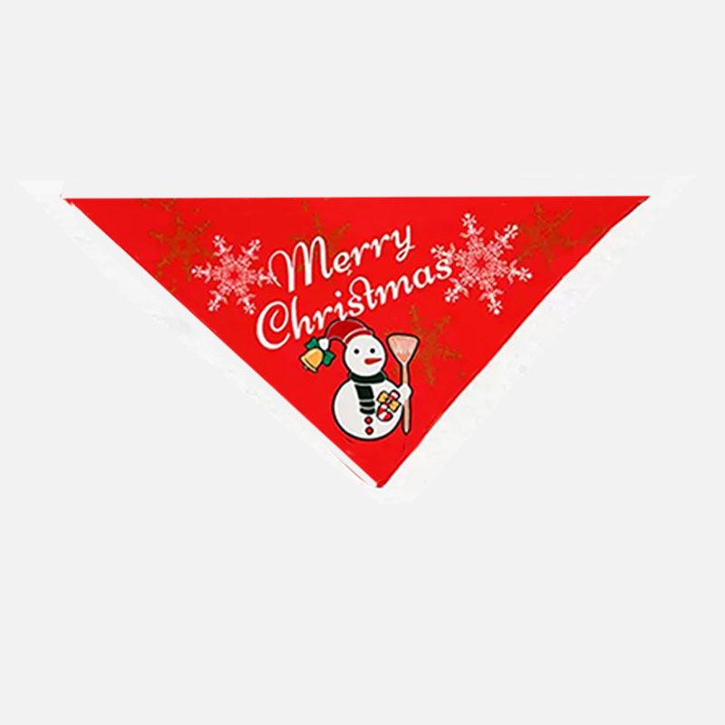 Pet Christmas triangle scarf, elk print dog saliva scarf, cat scarf pet jewelry 63*43*43