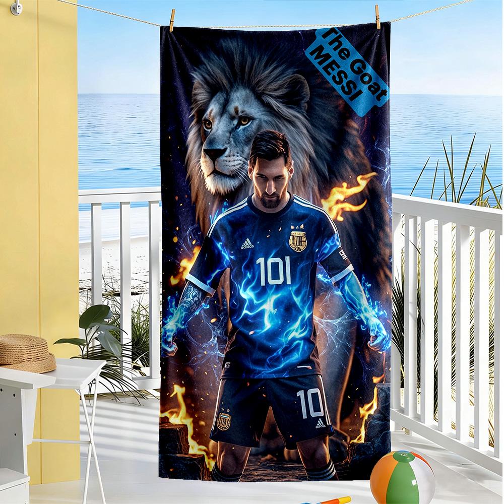 Messi Beach Towel Soft Durable Quick-Dry Comfortable Lightweight Ideal for Travel, Outdoor, Swim, Pool, Yoga, Surf, Camping, Hiking, Gym, Gift, Holida