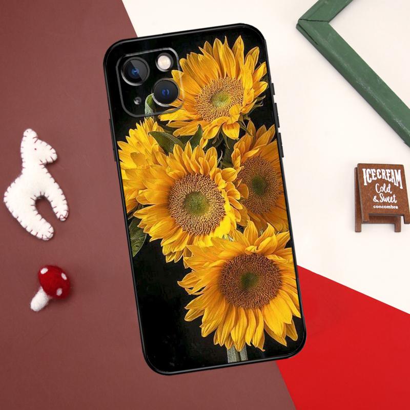Sunflower Case For iPhone X XR XS Max 12 13 Mini 7 8 Plus SE 2020 11 12 13 14 15 Pro Max Back Cover
