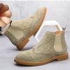 Luxury Fashion Designer New Men's Pointed Suede Leather Casual Chelsea Ankle Boot Male Winter High Tops Brogues Shoes