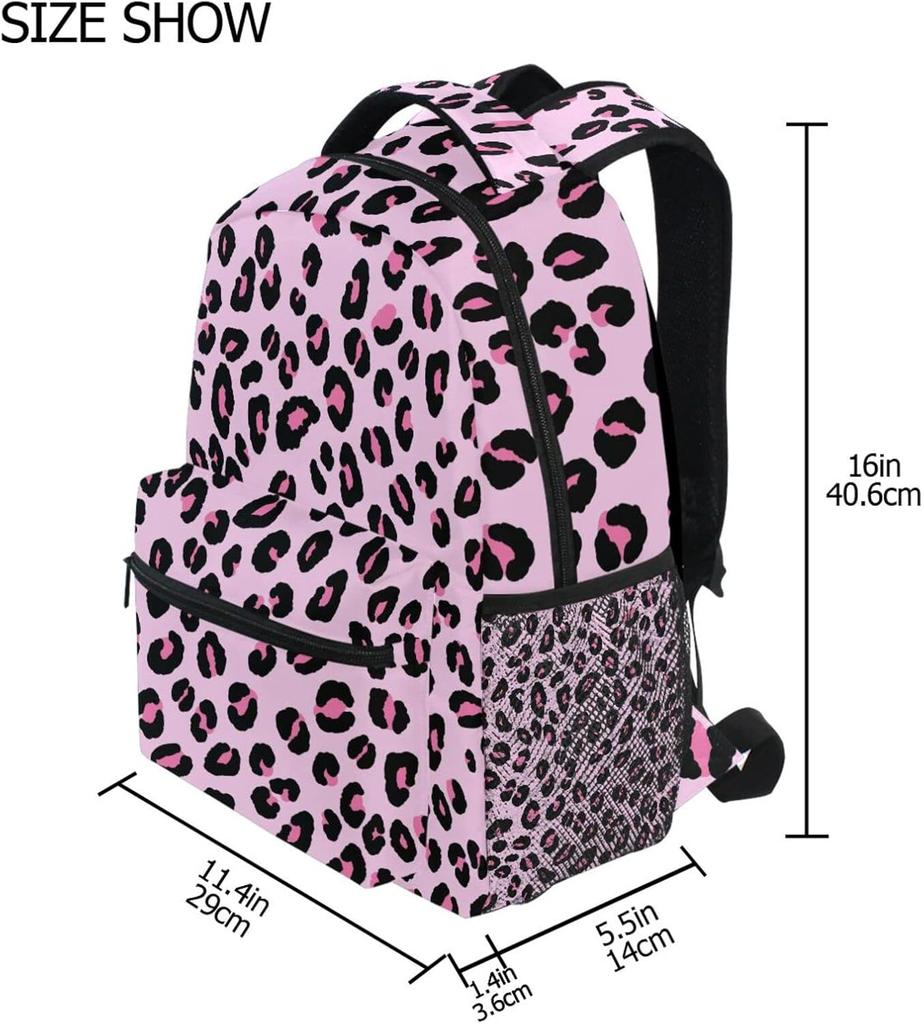 Cheetah Leopard Print Backpacks For Girls Boys Elementary School Bag Laptop Bookbag Kids Personalized Travel Daypack 3rd 4