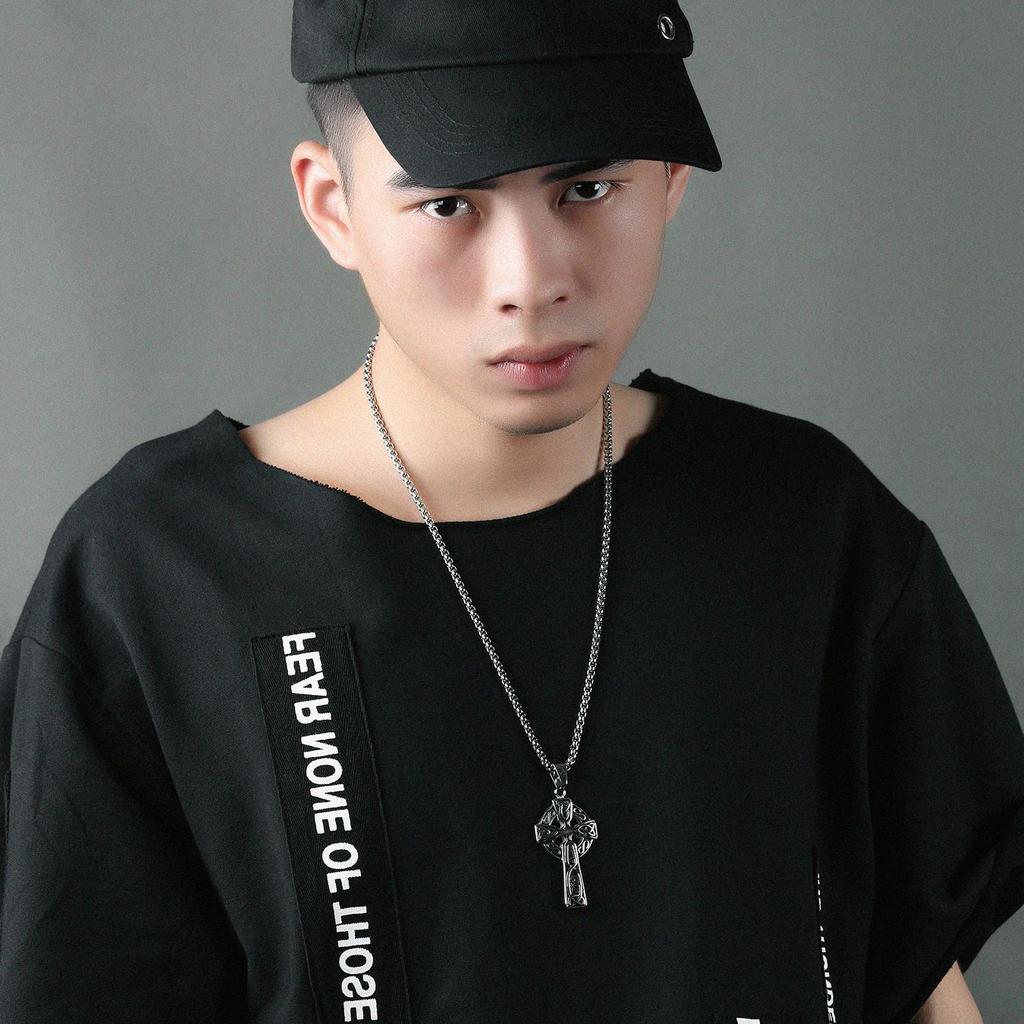 Colier cu Cruce Celtică Retro, Personalitate Modă Europeană și Americană, pentru Bărbați și Femei, Trendsetteri Street Hip-Hop, Versatil Pe