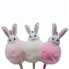Maydahui Cute Fluffy Stuffed Rabbit Ballpoint Pen Set of 6 Black Ink Stylish Cute Rabbit Animal Gel Pen Stationery Writing Kids Students Office