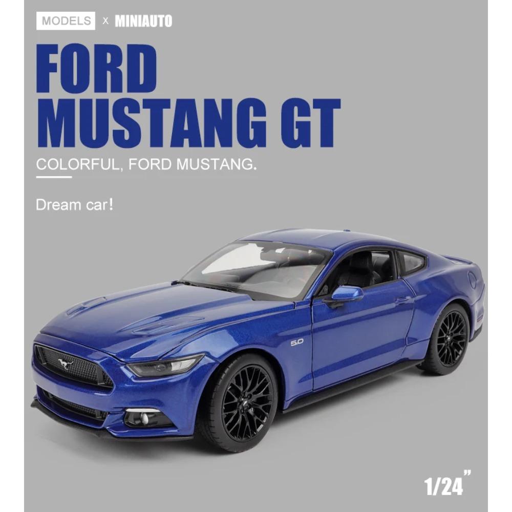 WELLY 1/24 Ford Mustang GT 2015 Alloy Car Model Diecast Toy Vehicle High Simitation Cars Toys for Children Kids Gifts