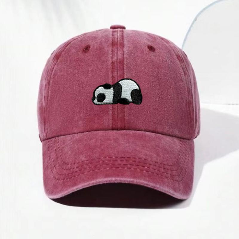 

Distresseded For Men And Women Corduroy Dad Hats Panda Embroidery Washed Cotton Casual Outdoor Use Sportss Snapback Sun Hat Baseball Cap Vintage