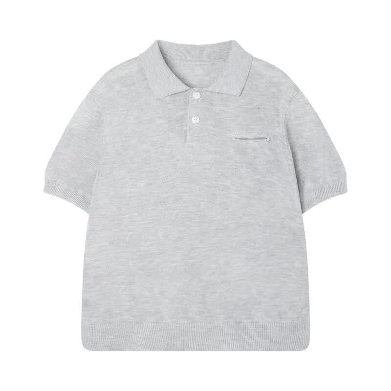 Mucmukn Kids' Cooling Ice Silk Knit Polo Shirt