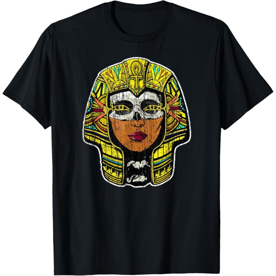 

Graphic Egyptian Queen Skull with Gold Headdress T-Shirt XXXXXL чорний