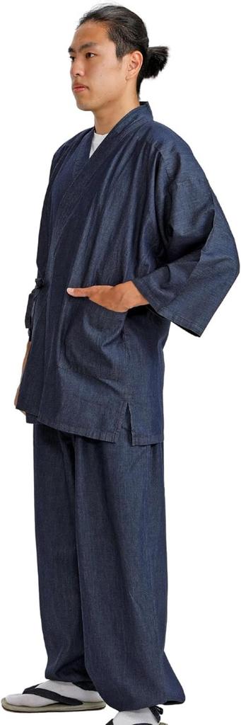 Edoten Men's Samue Denim, 4.5 Oz. Lightweight Denim (100% Cotton), Soft with Pre-Dyed Fabric, Navy Blue, Size 3L