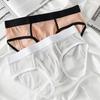 Men Briefs Low Waist Thin Yarn Breathable Panties Perspective Mesh Solid Color Design Elastic Men Underwear