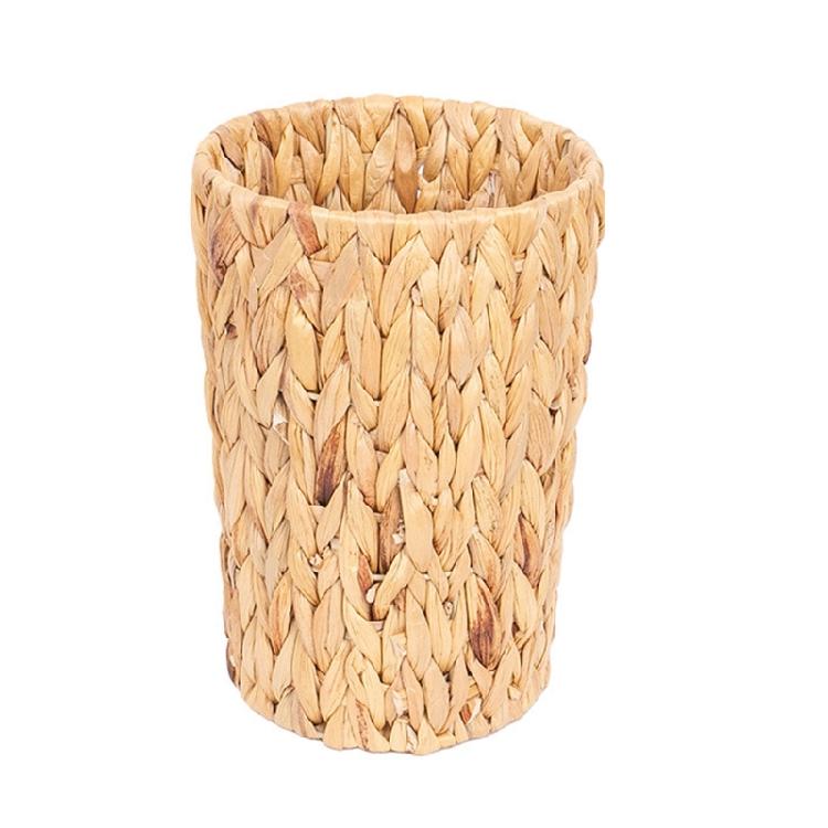 

Elegant Natural Woven Trash Bin Spacious Interior Wicker Garbage Can Waste Bucket For Kitchen Office Bathroom Storage 1
