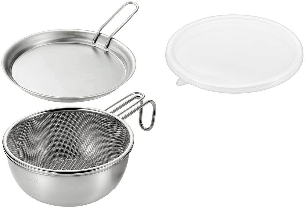 

Yokoyama Made in Japan Sierra Cup with Handled Lid and Silicone no & Bowl, 15cm, Colander, Tray, Lid, Tsubamejuku Waza (Tsubame-juku Technique)