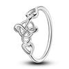 CopperCeltic Knot Ring Simple Generous Heart Eternity Luxury For Women Rings Wedding Party Fine Jewelry Gift