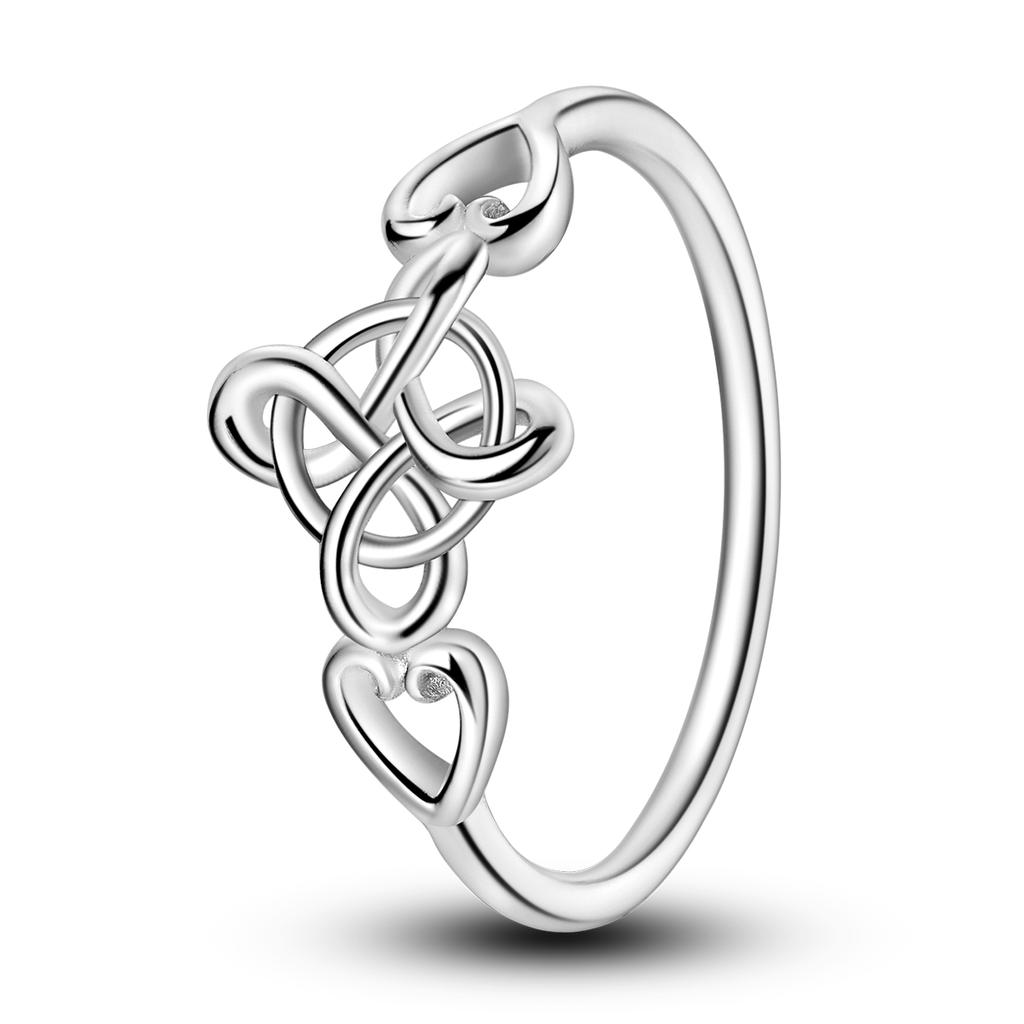 CopperCeltic Knot Ring Simple Generous Heart Eternity Luxury For Women Rings Wedding Party Fine Jewelry Gift