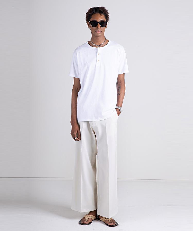 Seuteulaikeu Roomy Breezy Relaxed Trousers (Cream)