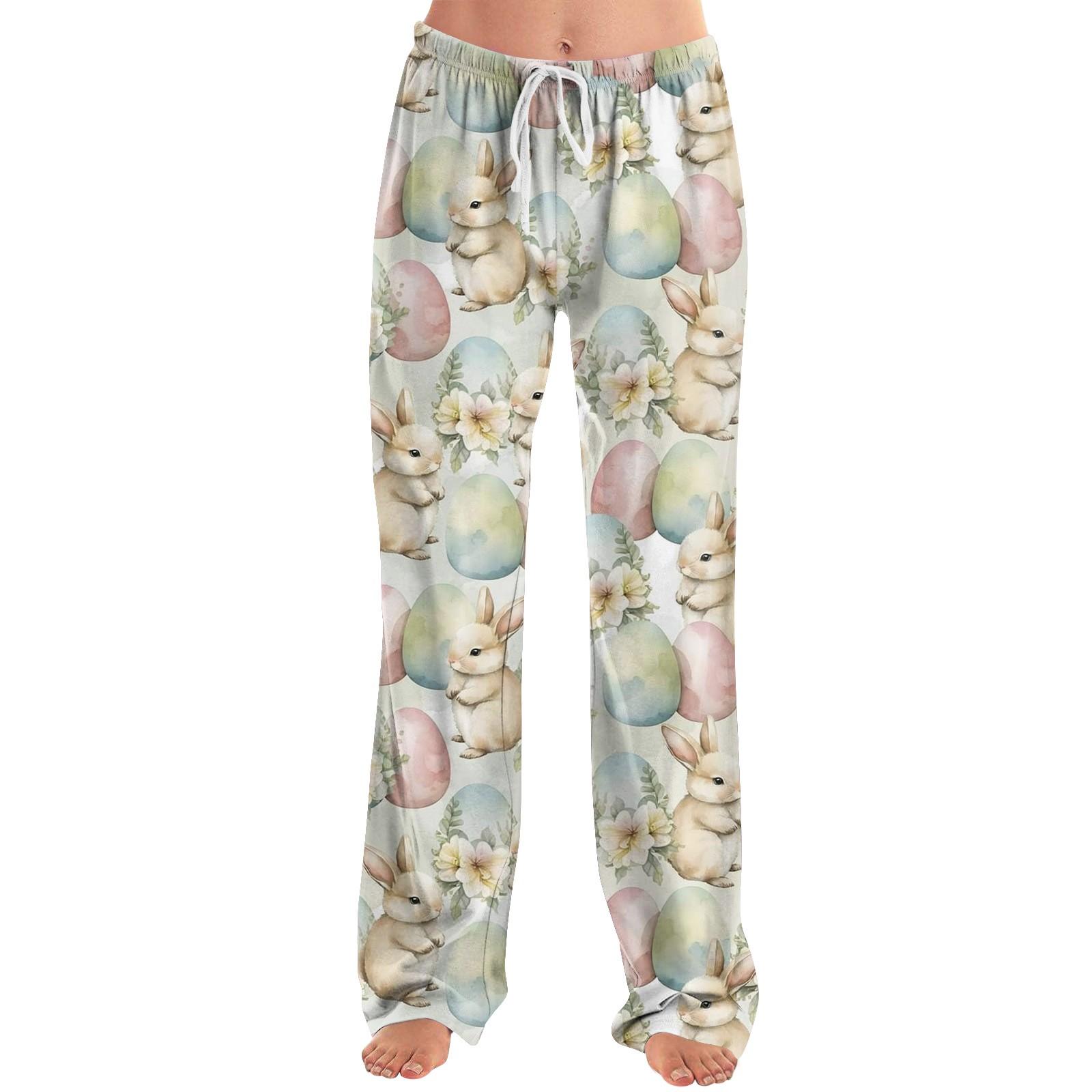 

Женские модные свободные повседневные брюки с пасхальным принтом XXL бежевый