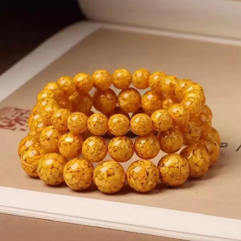 Unisex Cinnabar & Realgar Mineral Bracelet: Peaceful Handcrafted Buddhist Beads Jewelry - Birthday Gift