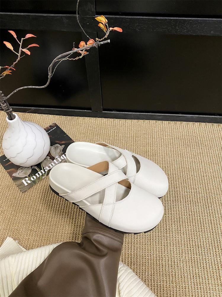 Fashion Baotou Slippers Women 2025 Spring New Summer Women Cork Slippers Buckle Non-slip Casual Shoes Thick Bottom Flat Slides Summer