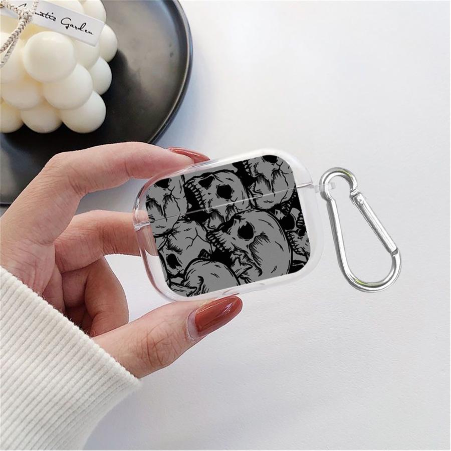 

Case For Airpods 2 Pro3 Pro2 4 1 Pro 3 Clear Earphone Cases Cover Skeleton Skull Airpods 2