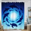Shark Shower Curtain Oceanic Underwater Scene Print Polyester Bath Curtain With Hooks For Marine Decor