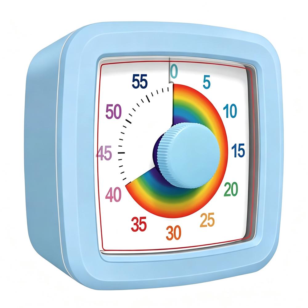 Rainbow Visual Timer for Kids 60-Minute Silent Countdown Visual Time Management Clock for Homework Reading Classroom Kitchen3