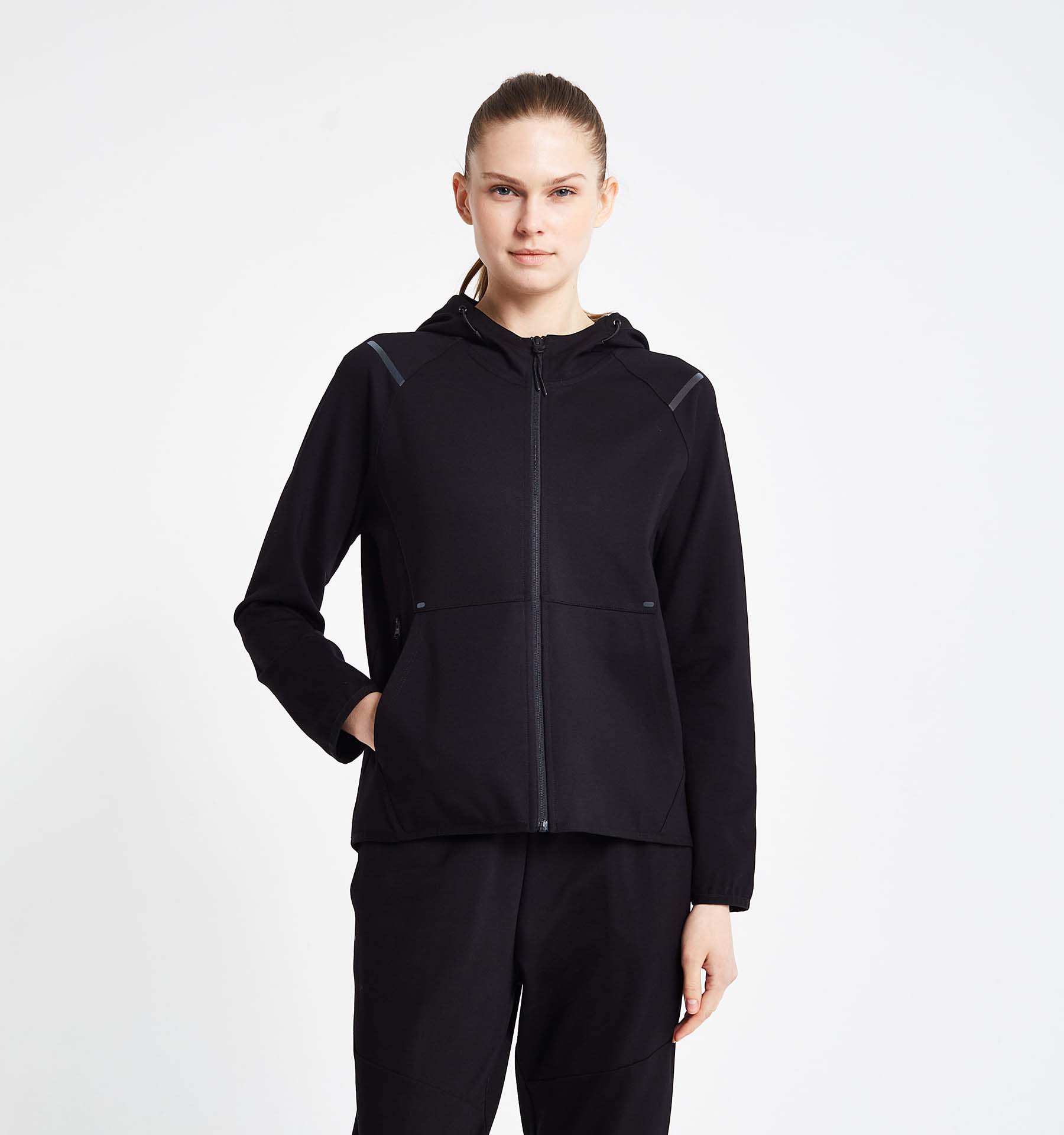 

Women s Zippered Hooded Sweatshirt 24N-2138 M чорний