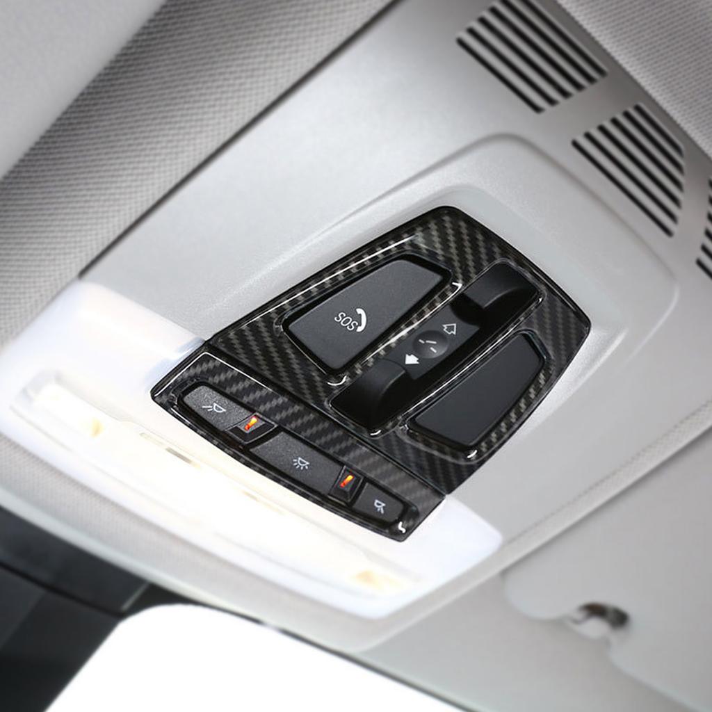 2pcs Carbon Fiber Front Reading Light Panel Cover Trim for 3 Series F30 GT F34 X5 X6 X1 X2