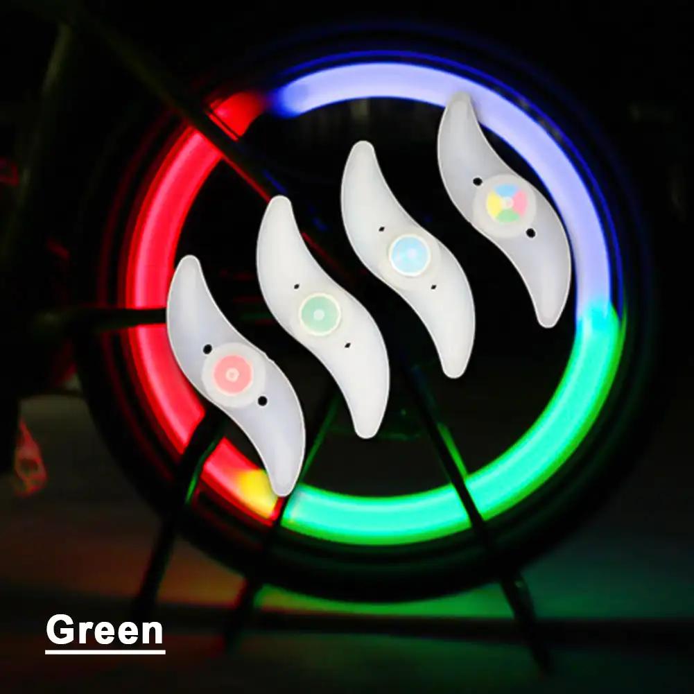 LED Bicycle Wheel Spoke Light with Battery Waterproof Color Bike Safety Warning Light Bicycle Accessories 3 Lighting Mode зелёный