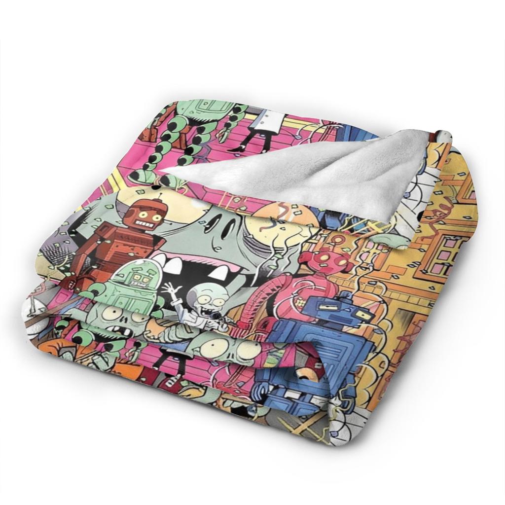 Gioco P-Plants-vs-Zombie Coperte Morbide Calde Coperta Plaid Peluche da Picnic Morbida Coperta Plaid da Divano Letto Copridivano Letto