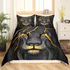 Black Lion Duvet Cover Animal Bed Sheet Pillow 3 Piece Bedding Set Single Double King Queen Full Size