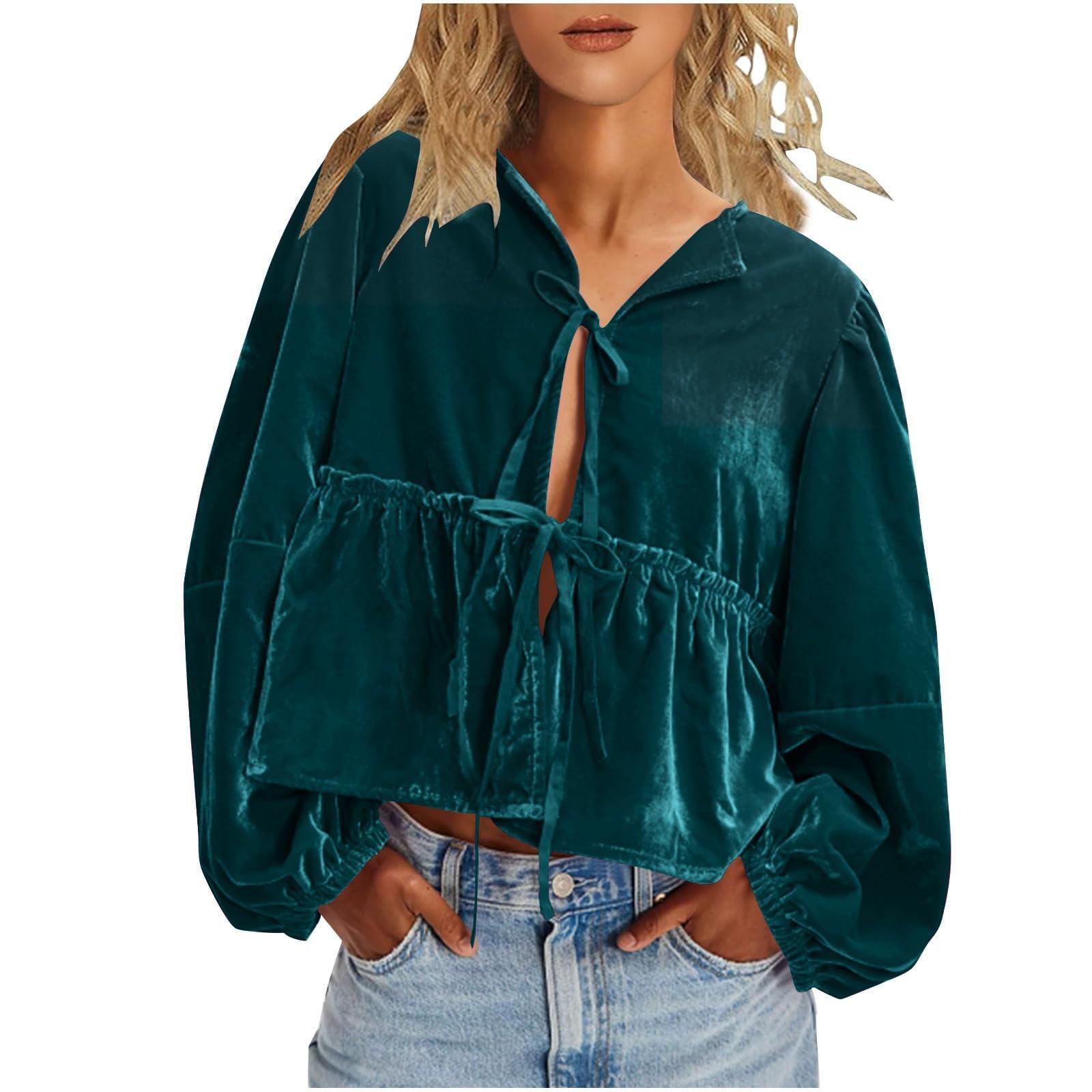 

Женский винтажный бархатный топ с длинным рукавом, свободный крой, повседневные элегантные блузки в стиле ретро из бархата XL