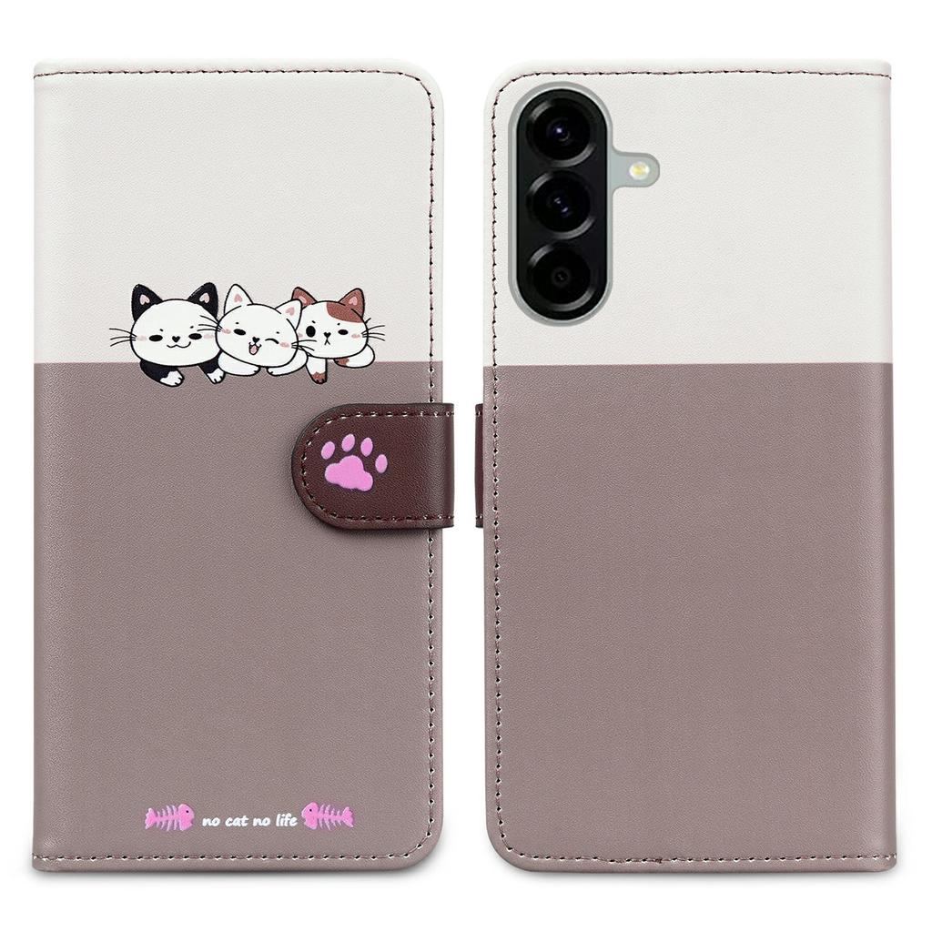 Cartoon Pet Series for Samsung Galaxy A36 5G Wallet Phone Case Splicing Leather Flip Cover