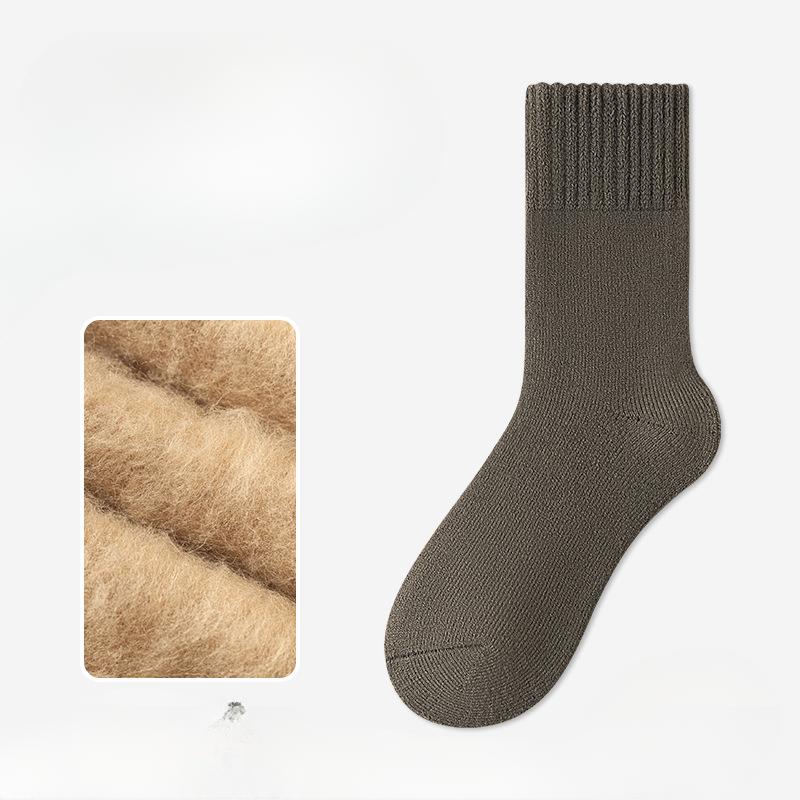 Male Winter Plus Thick Velvet Absorption Sweat Deodorizing Warm Home Floor Wool Tube Socks