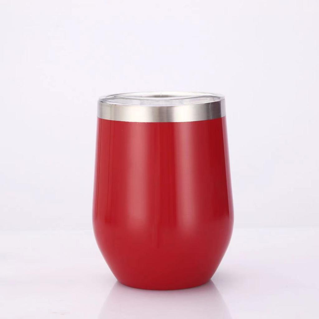 12OZ Stainless Steel Eggshell Cup Double Wall Insulated Vacuum Drinking Cup with Lids U-shaped Coffee Mug Thermal Cup for Coffee