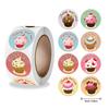 100-500 Stück Aufkleber Stilvolle Donut-Aufkleber 8 Designs Lecker aussehende Handgemachte weiße Etiketten-Aufkleber für Kuchen Brot Backen