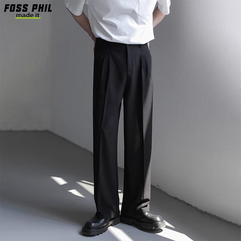 

Foss Phil Men s Casual Wide-Leg Straight Trousers L