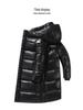 Black Gold Goose Down Long Coat - Unisex Winter Over-Knee Jacket for Extreme Cold
