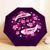 1pc Koi Fish Cherry Blossoms Automatic Folding Umbrella 8 Rib Iron Frame,  Suitable for Travel, Daily Use, Birthday, Women & Men Gift c1231024