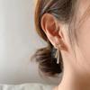 Korean Style Bow Tassel Earrings for Women - Elegant Diamond-Studded Jewelry