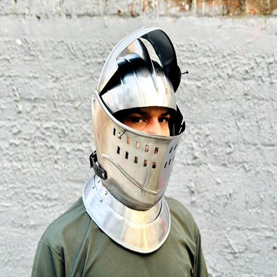 Medieval Helmet European Closed Helmet LARP Fancy Armor Costume Dress Knight Helmet Best Gift For Him