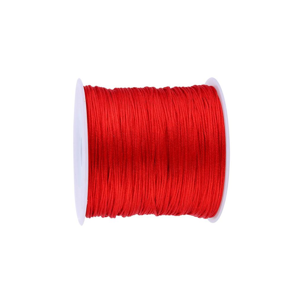 100M X 0.8mm Nylon Kinesisk Knute Snor Rottehale Makramé Shamballa Tråd Snøre Rød