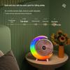 USB Rechargeable Colorful LED Circulation Fan - Seven-Color Night Light for Home & Outdoor Use