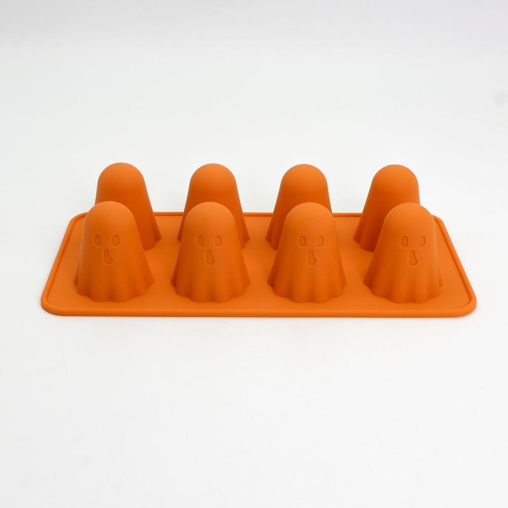 Reusable Ghost Jello Mold Orange Ghost Baking Mold Silicone Chocolate Mold  for Gummy Candy