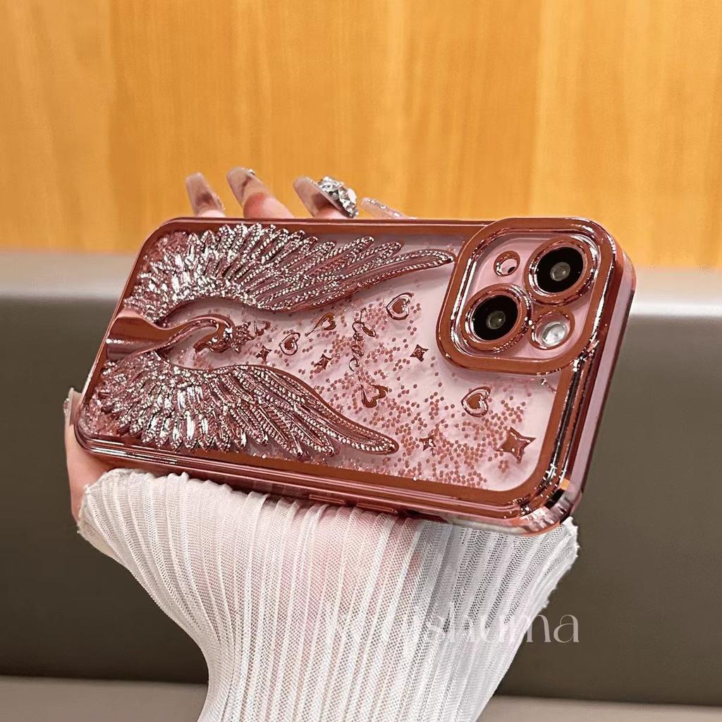 3D Swan Flowing Sand Phone Case for IPhone 16 Pro Protective Case for Apple 15max Case 14plus Trendy