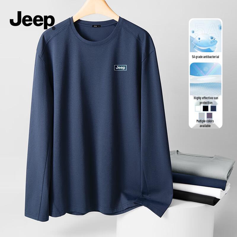 JEEP Men's 5A Antibacterial Quick-Dry Long Sleeve T-Shirt