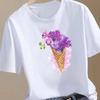 (Asian Size) Trend 90s Lovely Women Fashion Print Female Clothing T Shirt Tee Top Woman Short Sleeve Graphic T-shirts