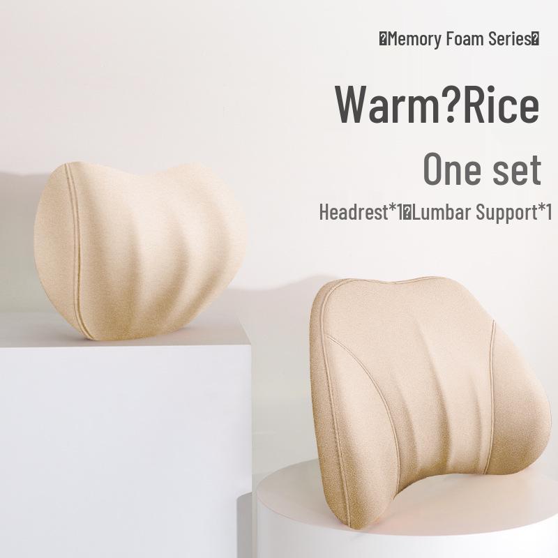 Cloud-Like Suede Memory Foam Headrest & Lumbar Support: Breathable Universal Car Cushion & Neck Pillow