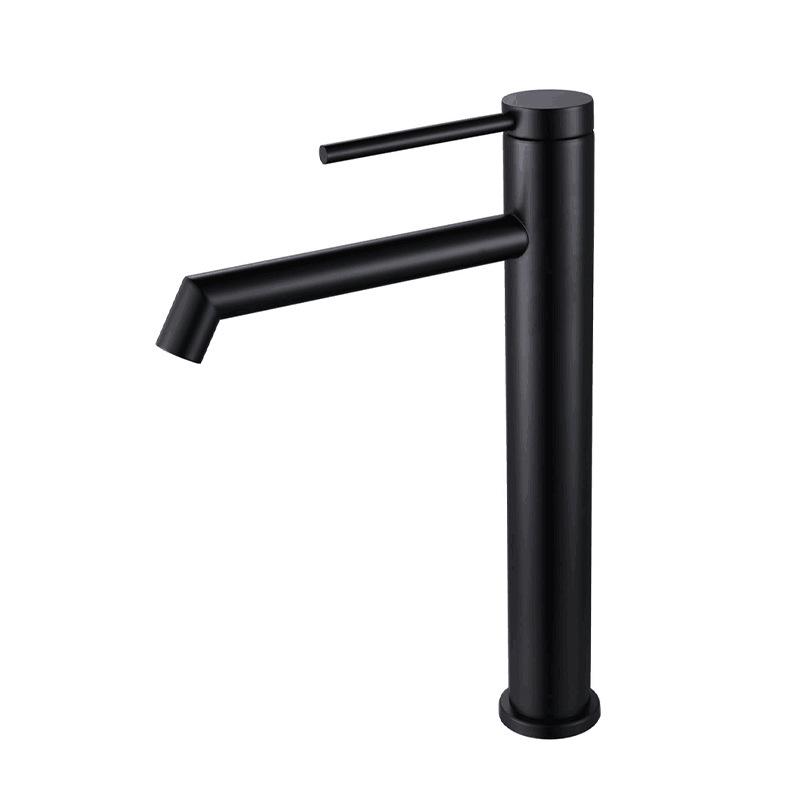 Schwarzer Badezimmer Heiß- und Kaltwasser-Mischbatterie Waschbeckenarmatur 304 Edelstahl Gezeichnetes Gold Deckmontierte Mischbatterie Spülbeckenhahn Wasserhahn