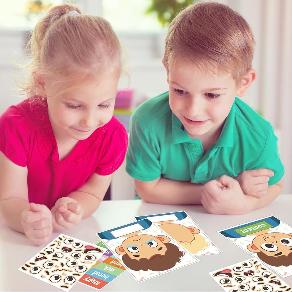 15Pcs Social Emotional Learning Activities 2 Face Boards With 9 Emotion Cards Making Faces Games Educational Sensory Autism Toys